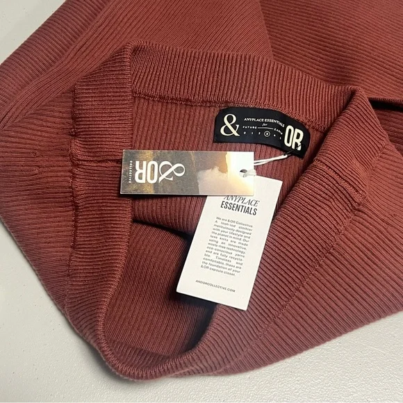 🆕 &OR COLLECTIVE SKIRT 01 Highwaist Ribbed Stretch Organic Cotton Column Skirt - Picture 7 of 14